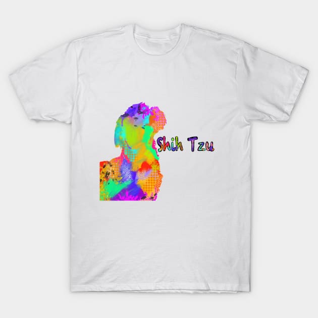 Shih Tzu Colorful Doggie T-Shirt by missdebi27